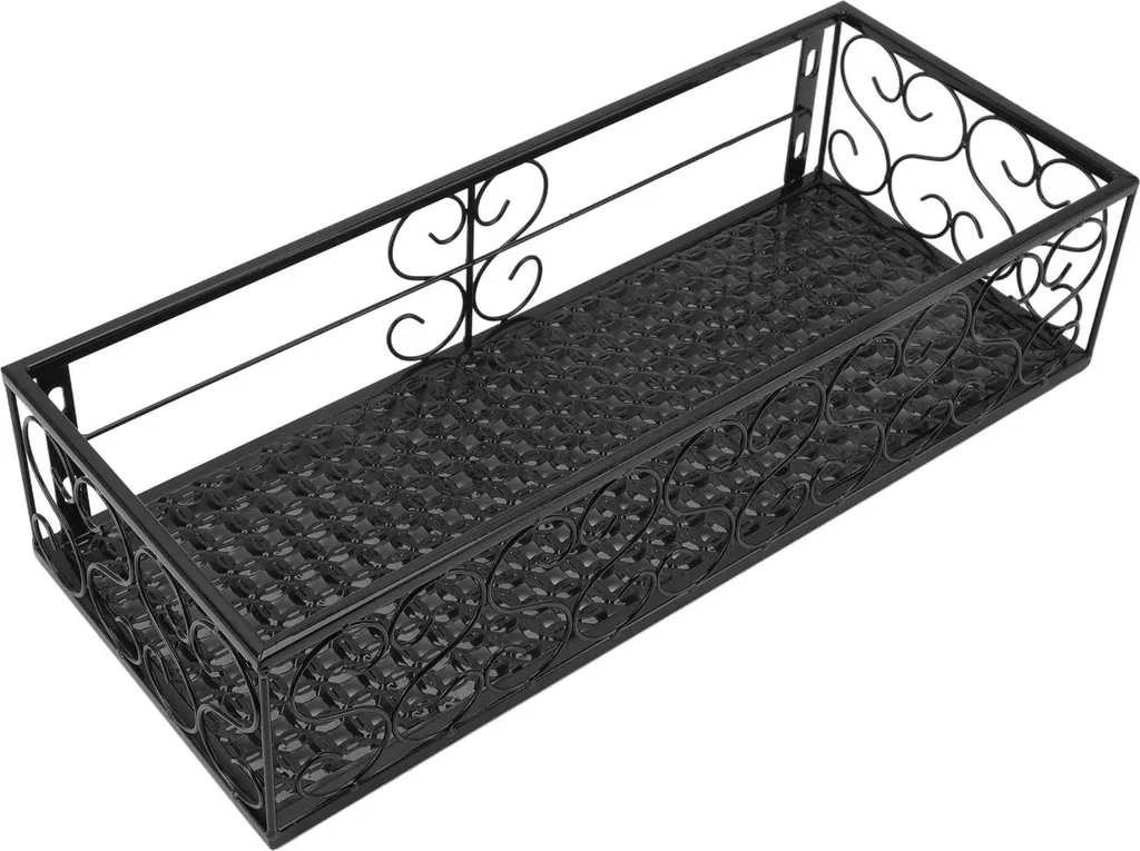 Support pot de fleurs robuste en fer forgé pour garde-corps de 2.5cm - 2