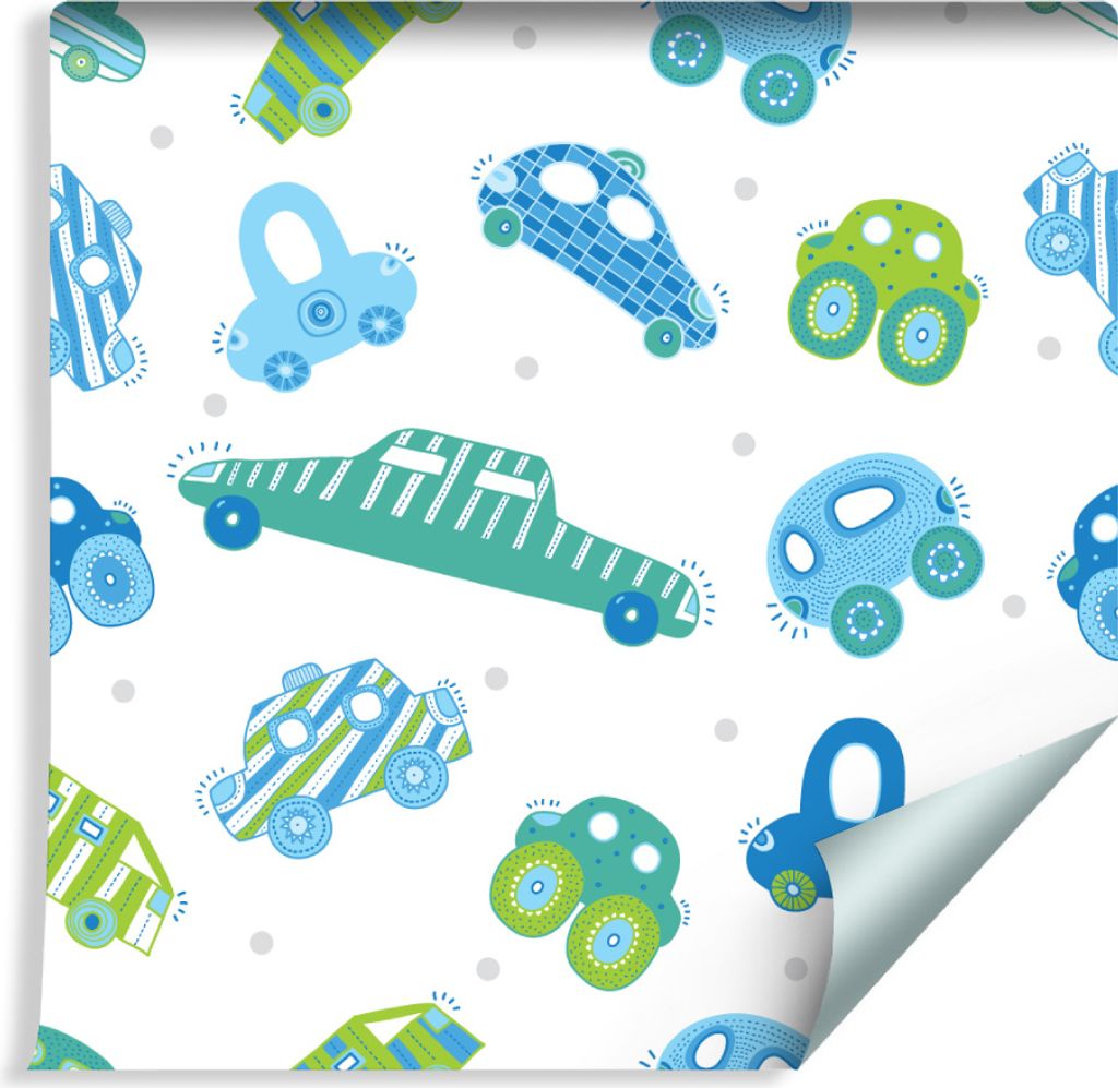 10m VLIES TAPETE Rolle Kinderzimmer Autos Polizei Abstrakt Stadt XXL