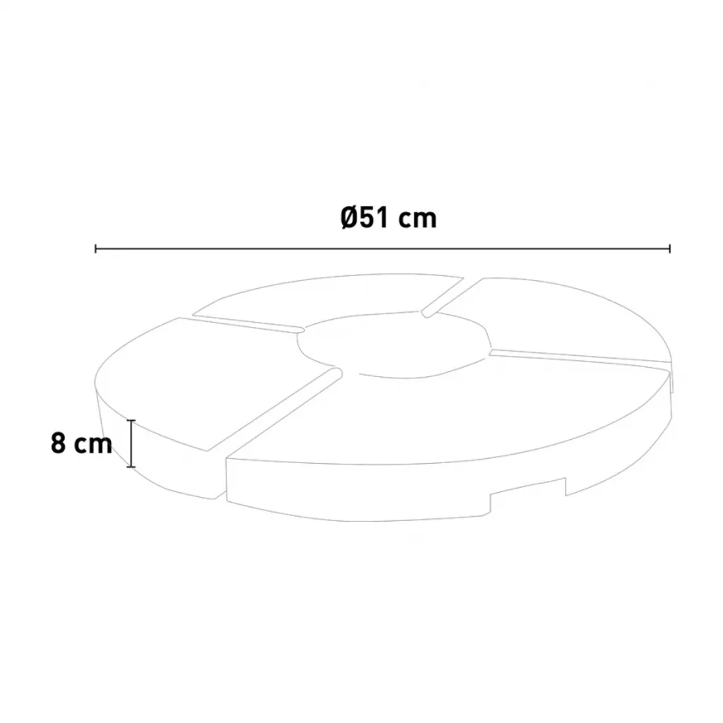 Support de Parasol Myrtle avec 4 Dalles Robustes à Remplir Eau ou Sable - 8