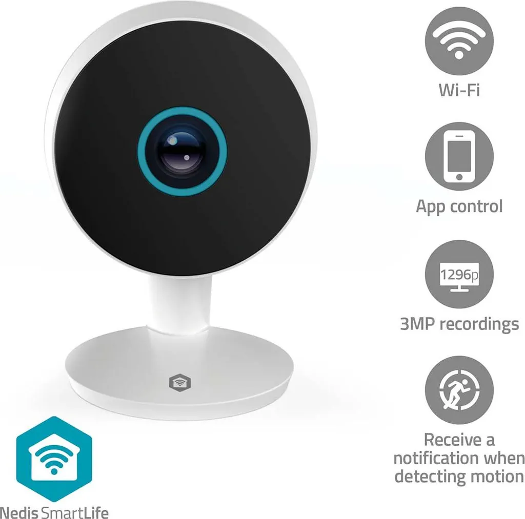 Antifurto Smart WiFi 3MP: Telecamera Interno HD con Avviso Movimento