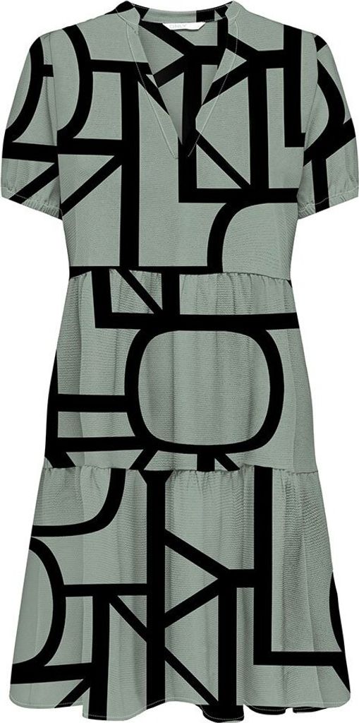 Only Nova Life Vis Thea Kurzes Kurzarmkleid Grün XS Frau Grün XS