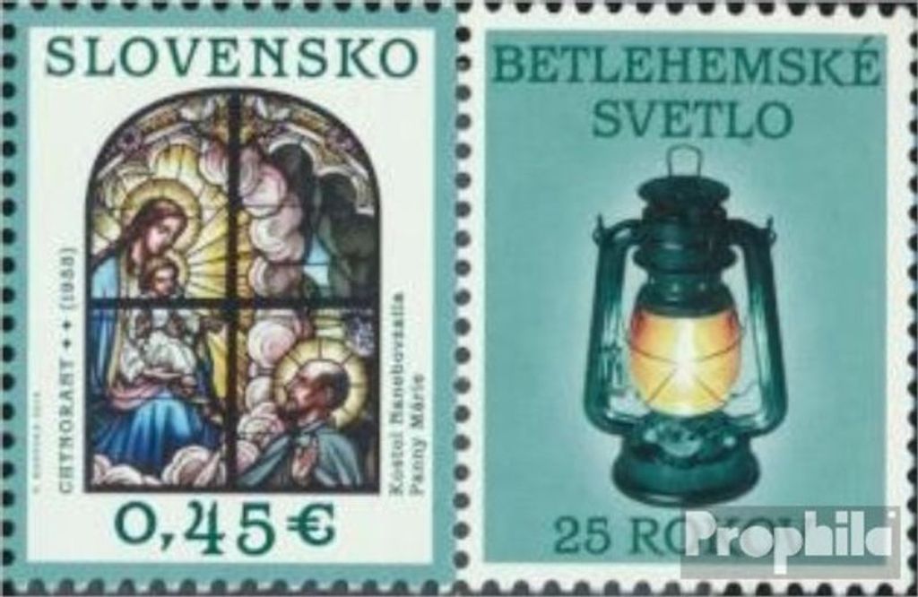 Briefmarken Slowakei 2014 Mi 750Zf mit Zierfeld (kompl.Ausg.) postfrisch Weihnachten