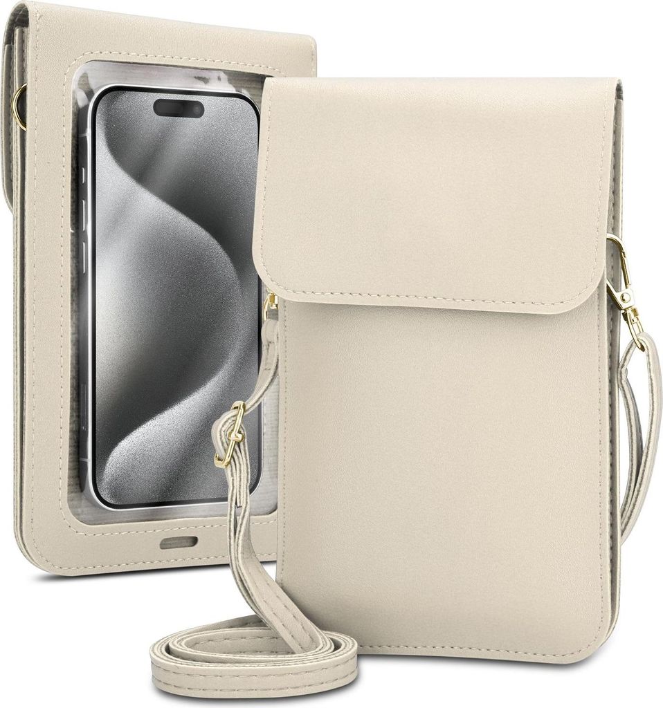 Handytasche zum Umhängen für Sony Xperia Z kleine Handtasche mit Handyfach und Sichtfenster, Handy Hülle Umhängetasche Damen