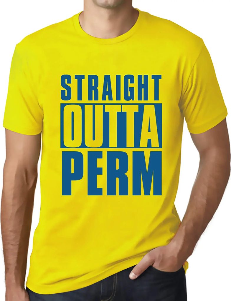 Herren Grafik T-Shirt Direkt aus der Dauerwelle – Straight Outta Perm – Öko-Verantwortlich Vintage Jahrgang Kurzarm Lustige Druck Geburtstag G...