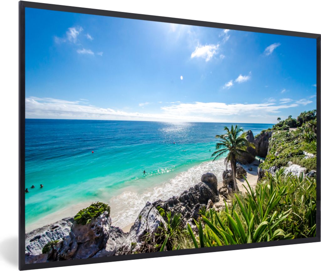 MuchoWow MuchoWow Gerahmtes Poster Strand - Natur - Wolken 60x40 cm - Poster mit zchwarzem Bilderrahmen - Printing - Wanddeko Schlafzimmer