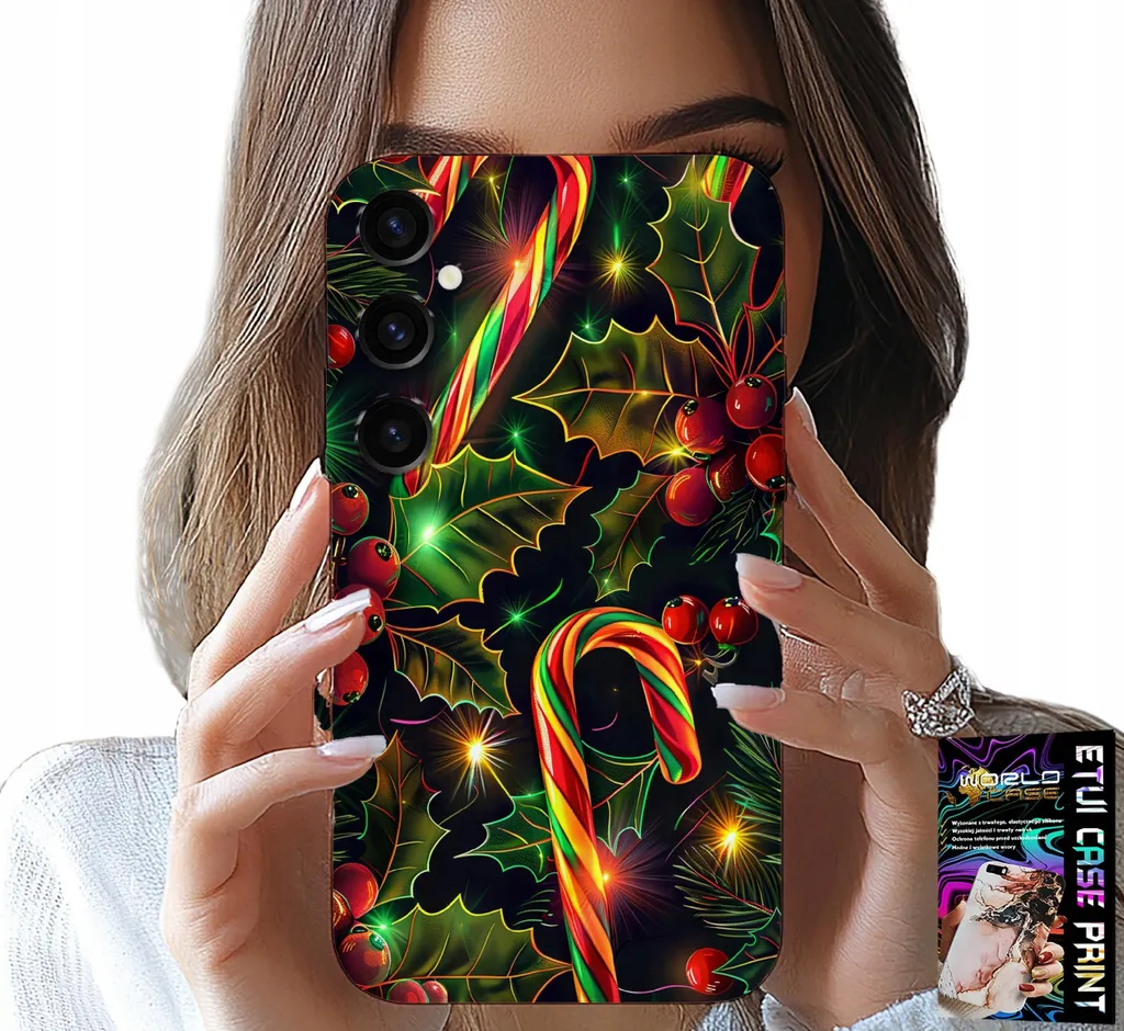 Custodia Per Samsung Galaxy A15 4G - Bastoncino Di Zucchero, Vischio, Albero Di Natale + Vetro