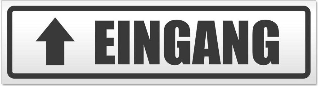 Kiwistar - Autoaufkleber - Dunkelgrau - 30 x 8 cm - Eingang mit Pfeil - Hinweis Aufkleber Sticker für Auto, Kfz, Fahrrad, PKW, LKW