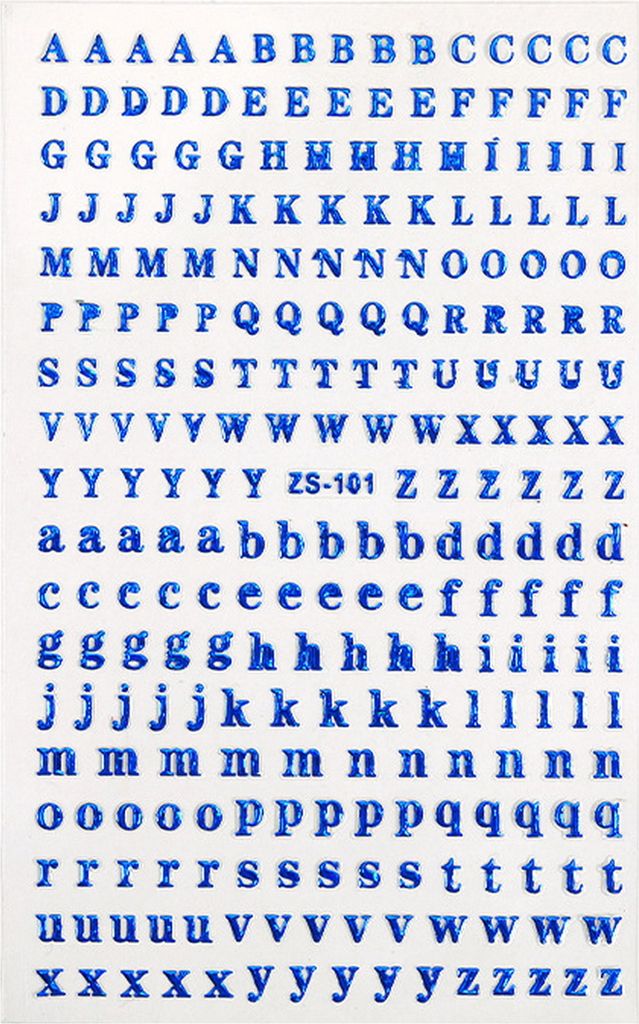 1 Blatt Nail Art Sticker 3D 26 Englische Alphabet Nail DIY Maniküre Selbstklebende Buchstaben Aufkleber Tolle Klebrigkeit Anti-Rutsch Nail Art Zub...