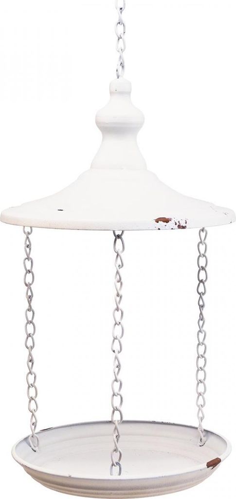 Hängedeko Shabby Chic Weiß im Vintage Look als Vogelfutterstelle oder Dekoelement Ø20cm