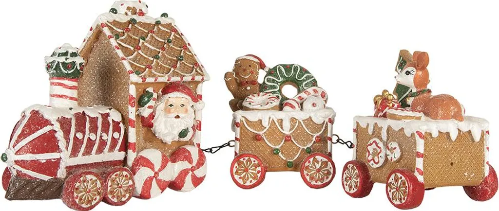 Train de Noël Décoratif Marron 33cm - Objet de Décoration Festive Chic - 2