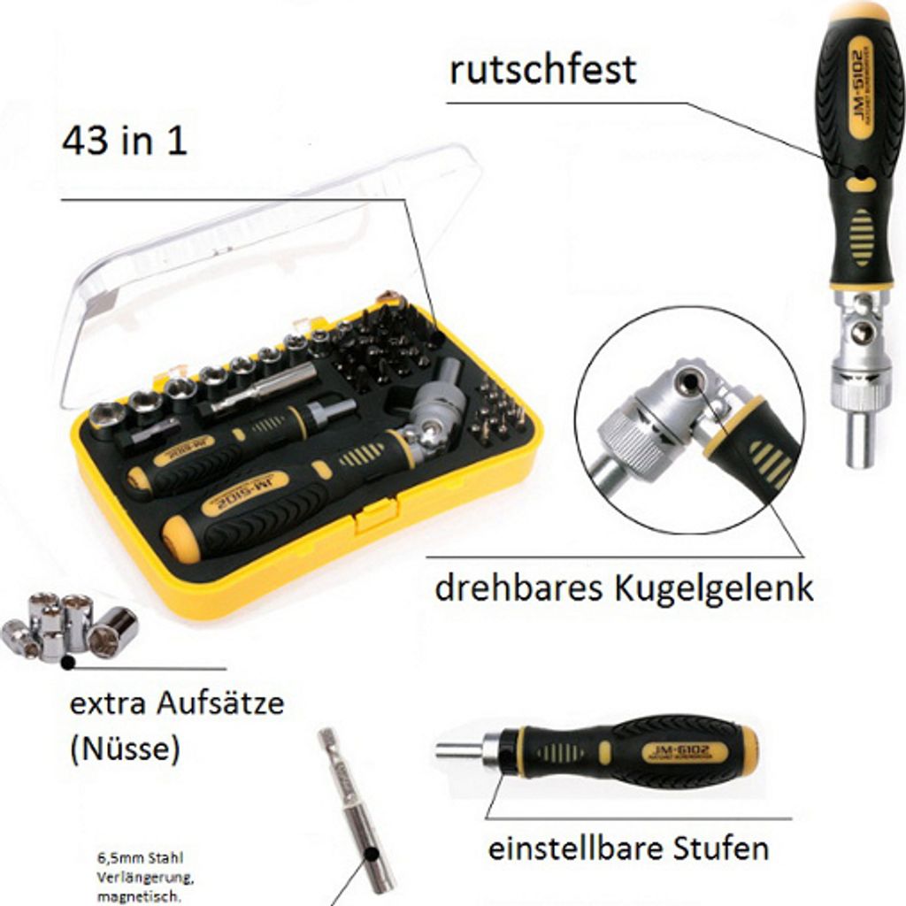 Multitool 43 in 1 JM-6102 Feinwerkzeug Reparatur NEU Set,