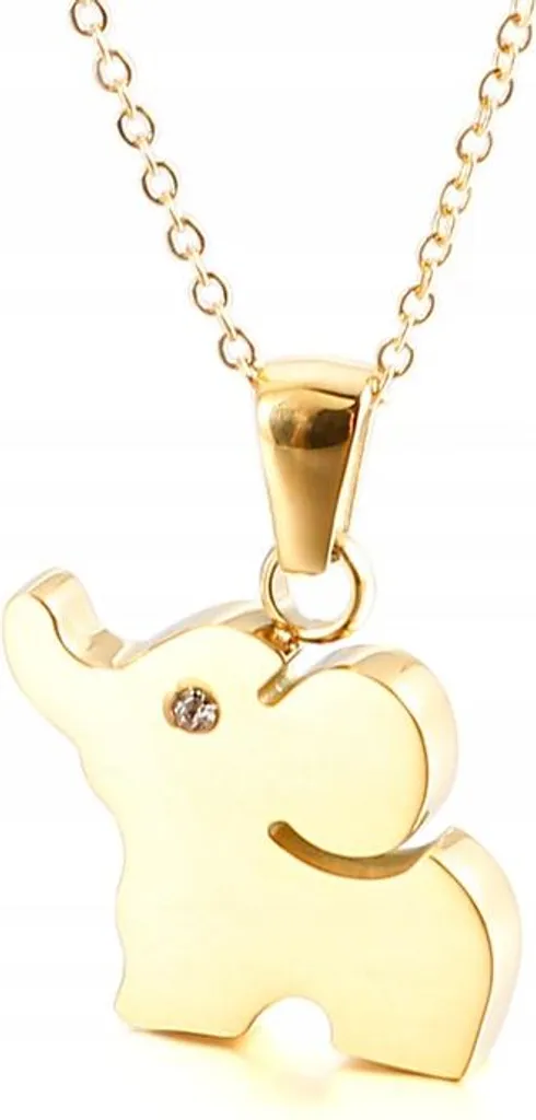 Set composto da collana e orecchini in oro con motivo elefante in acciaio - 8