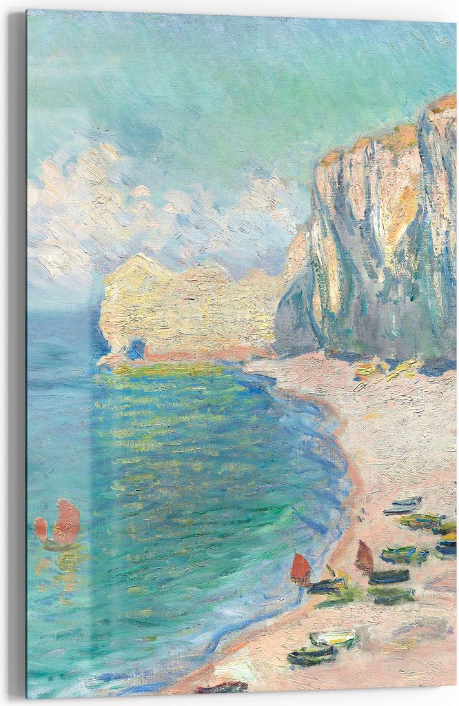 DEQOART Glasbild Echtglas 60x90 cm 'Küstenzauber in Pastell' Wandbild Bild modern Deko