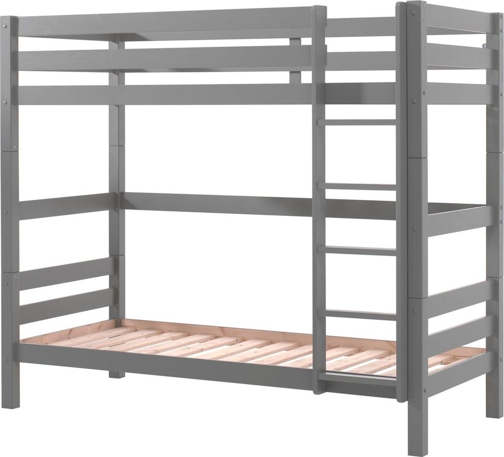 FURNLUX Bunk Bed Pino Grau 90x200cm / Hauptfarbe: Grau / Abmessungen: 106 x 210 x 182 cm