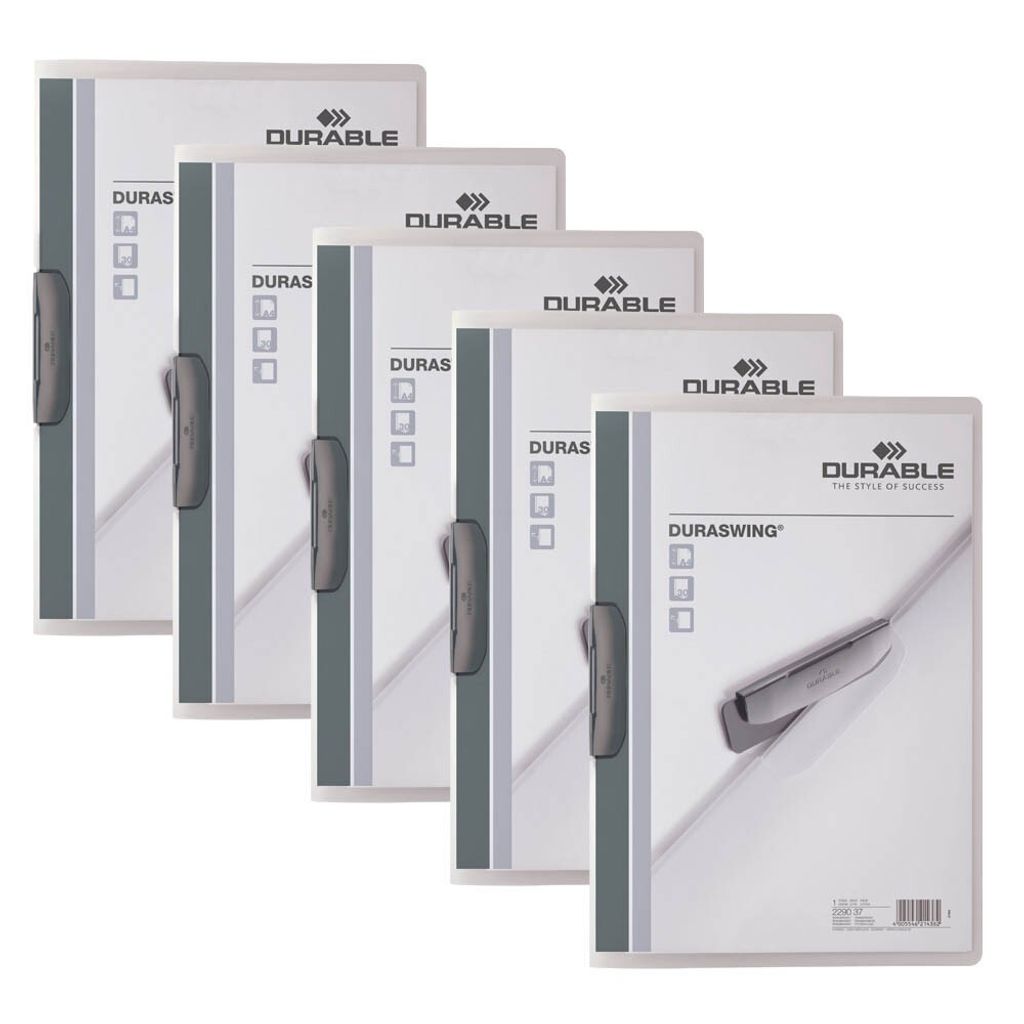 DURABLE 229037 5x Duraswing Klemm-Mappe graphit Zdjęcie produktu 