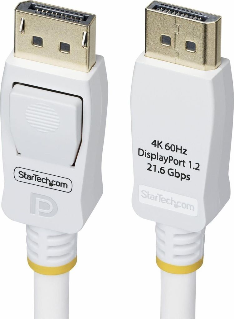 StarTech.com 1,8m DisplayPort 1.2 Kabel, VESA-, 4K 60Hz, 21.6Gbps, Einrastende DP-Stecker auf DisplayPort Stecker, DP 1.2 Monitor Kabel, Weiß