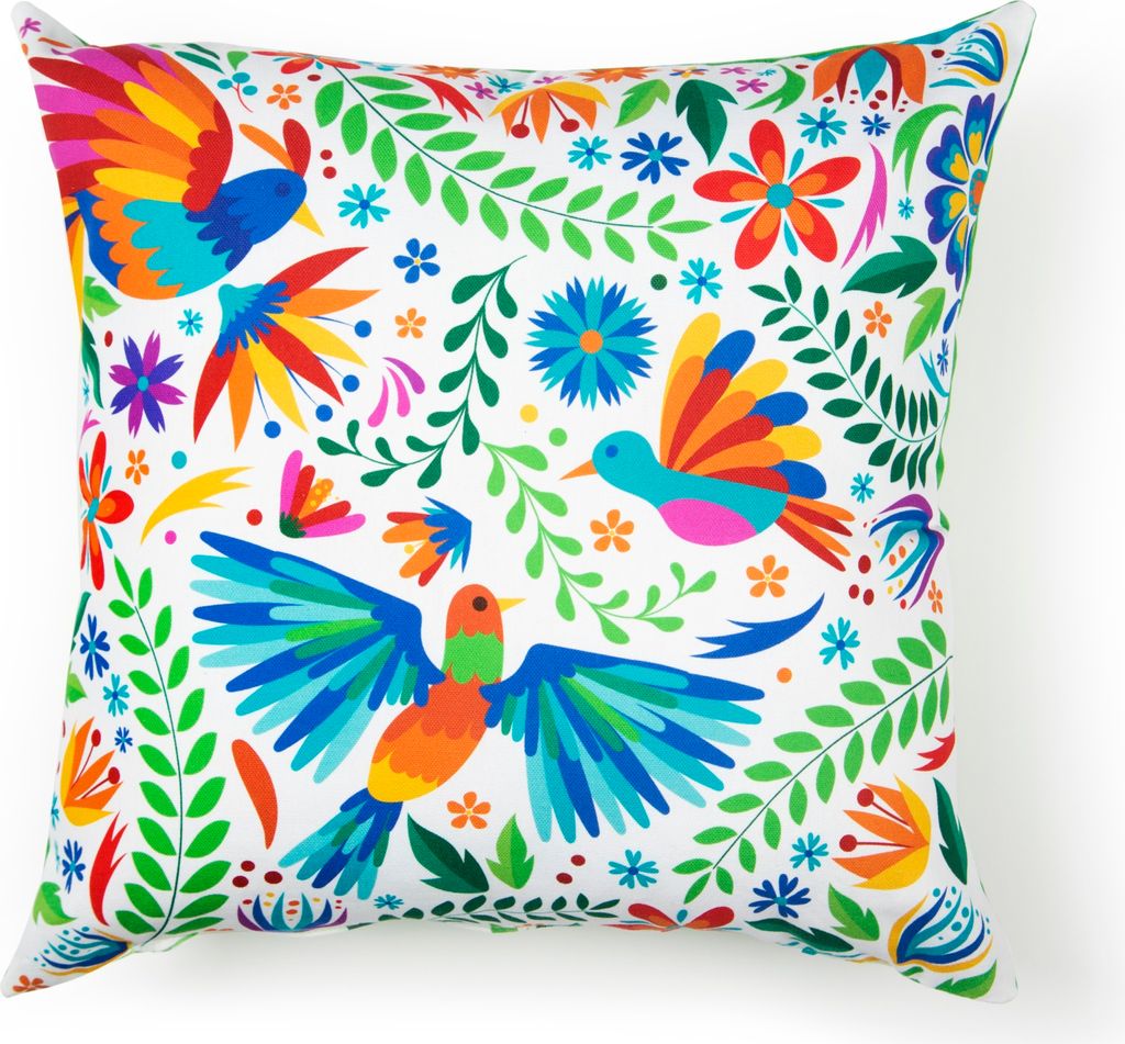 Excelsa Dekoratives Kissen Mexican Flower Baumwolle 45x45 cm Bunt
