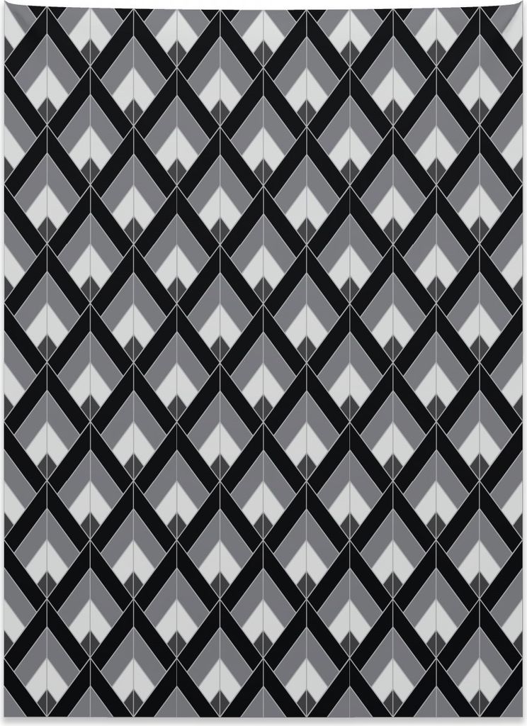 Abakuhaus Grau und Schwarz Wandteppich, Boho Geometrisch aus Weiches Mikrofaser Stoff Kein Verblassen Klare Farben Waschbar, 110 x 150 cm, Hellgrau...