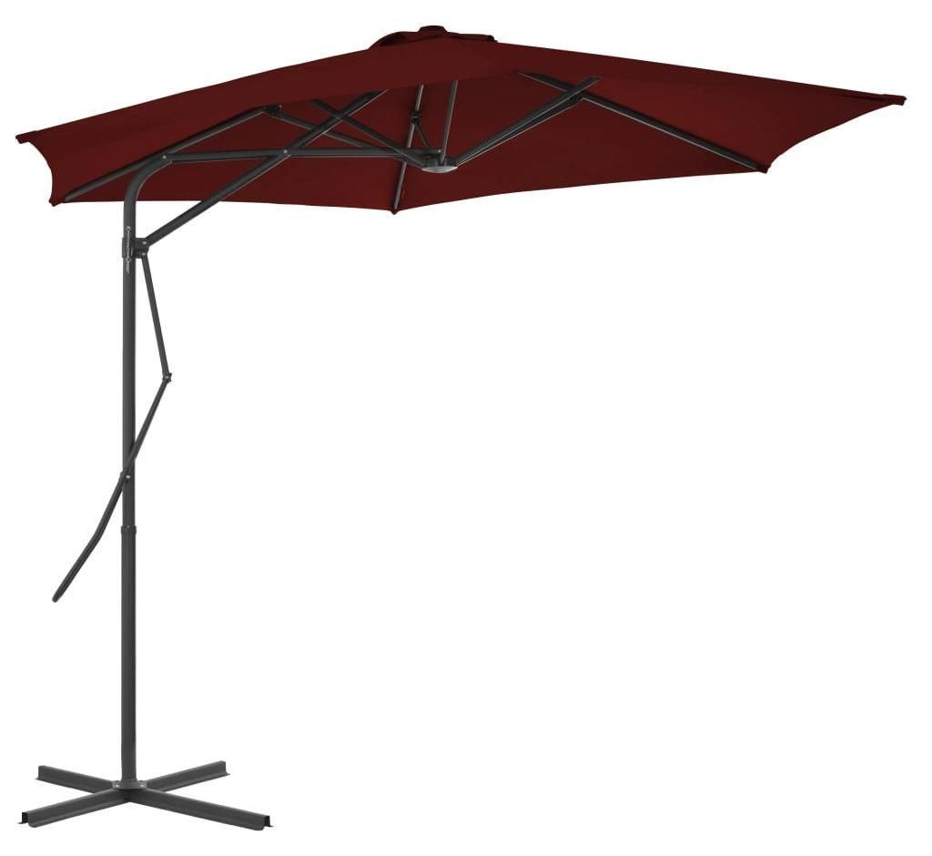 vidaXL Sonnenschirm mit Stahl-Mast 300x230 cm Bordeauxrot