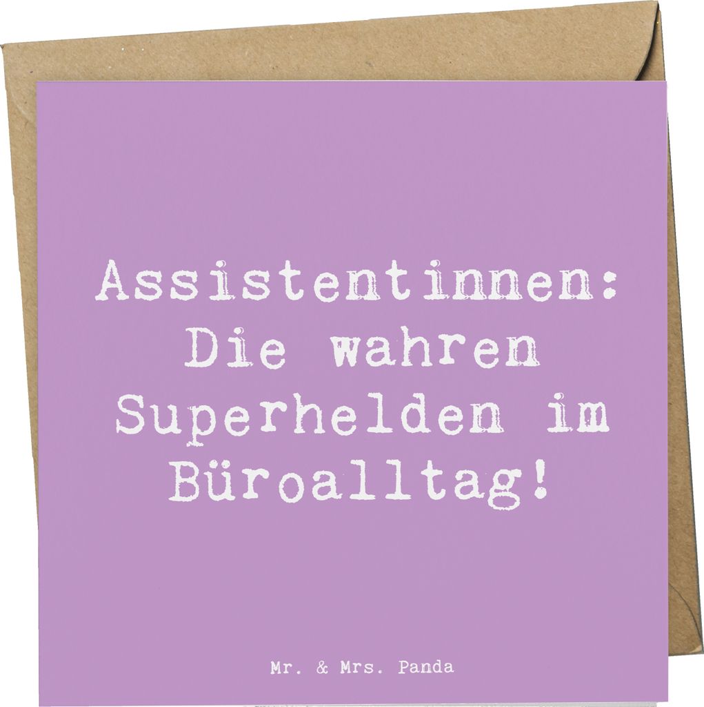 Mr. & Mrs. Panda Grußkarte Spruch Assistentin Heldin - Lavendeltraum - Geschenk, Planer, Glückwunschkarte, Wertschätzung, Unterstützung, Gesche...