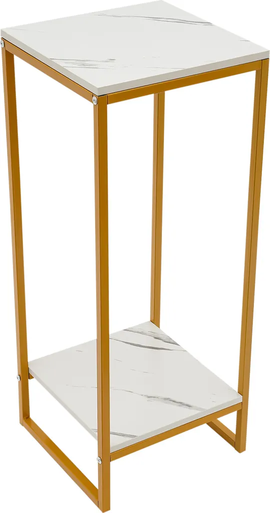 Support pour fleurs en métal doré 2 couches 30x30x75cm de style moderne
