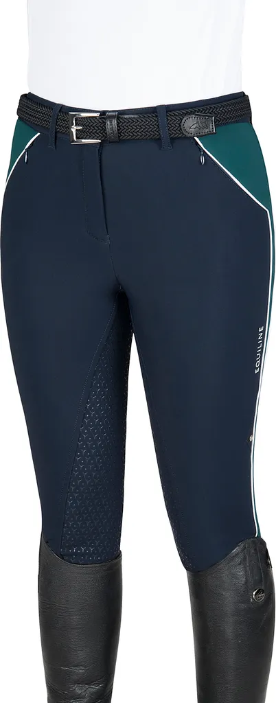Pantalon Équitation Confortable sans Bretelles Equiline Chane Bleu 42