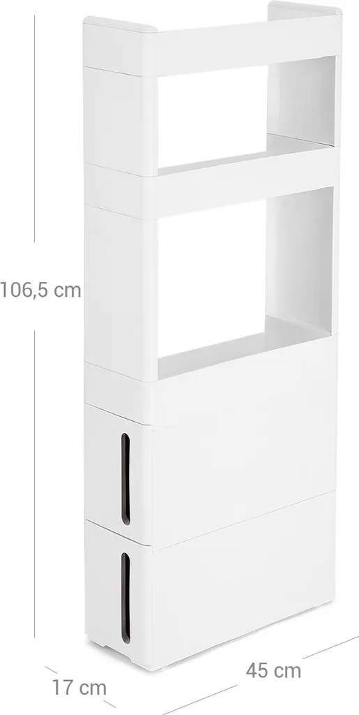 Solution rangement angle 3 niveaux 2 tiroirs pour coin perdu de maison - 5