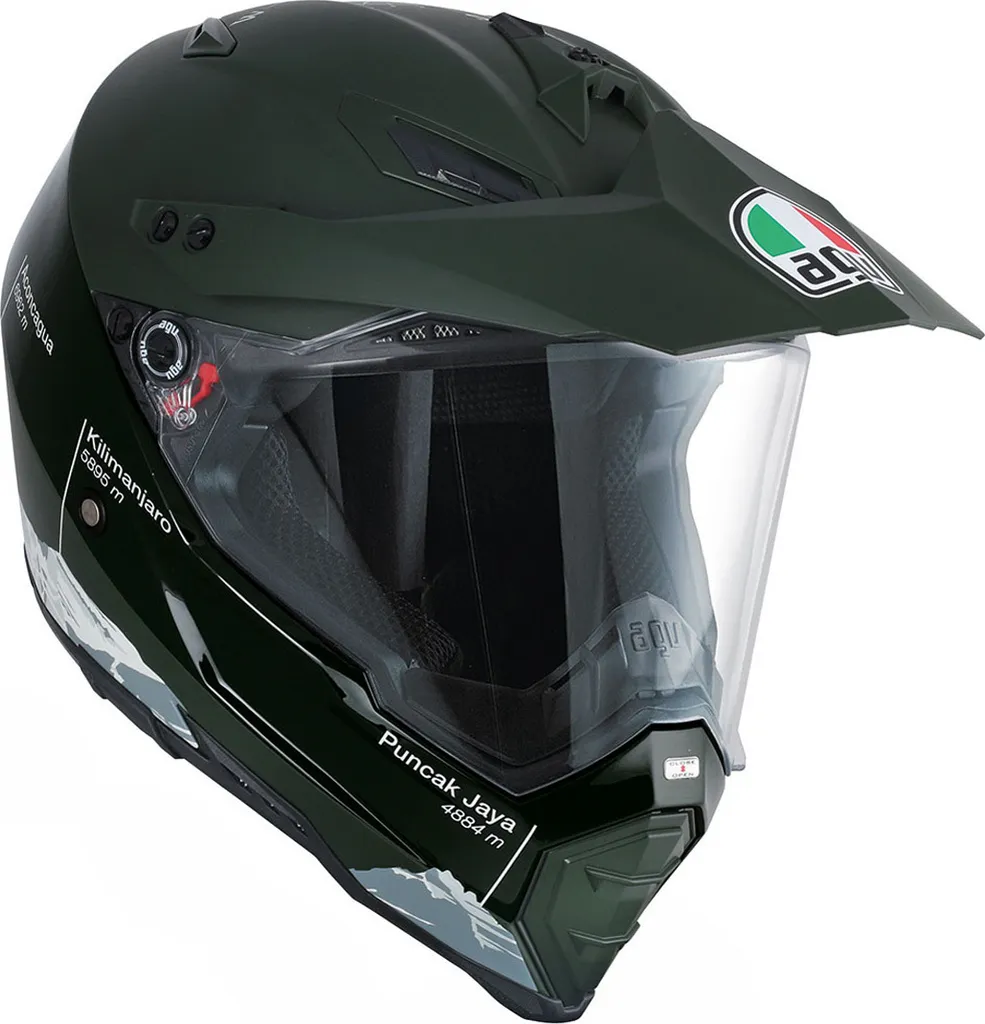 Casque AGV AX-8 Dual Evo Wild Frontier Vert XXS - Protection Intégrale