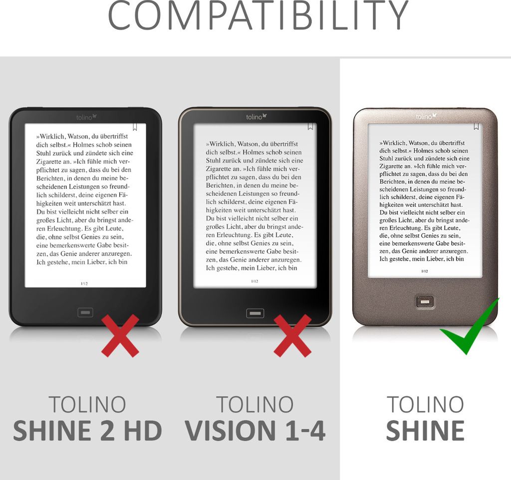 kwmobile Klapphülle kompatibel mit Tolino Shine (2013) Produktbild 6