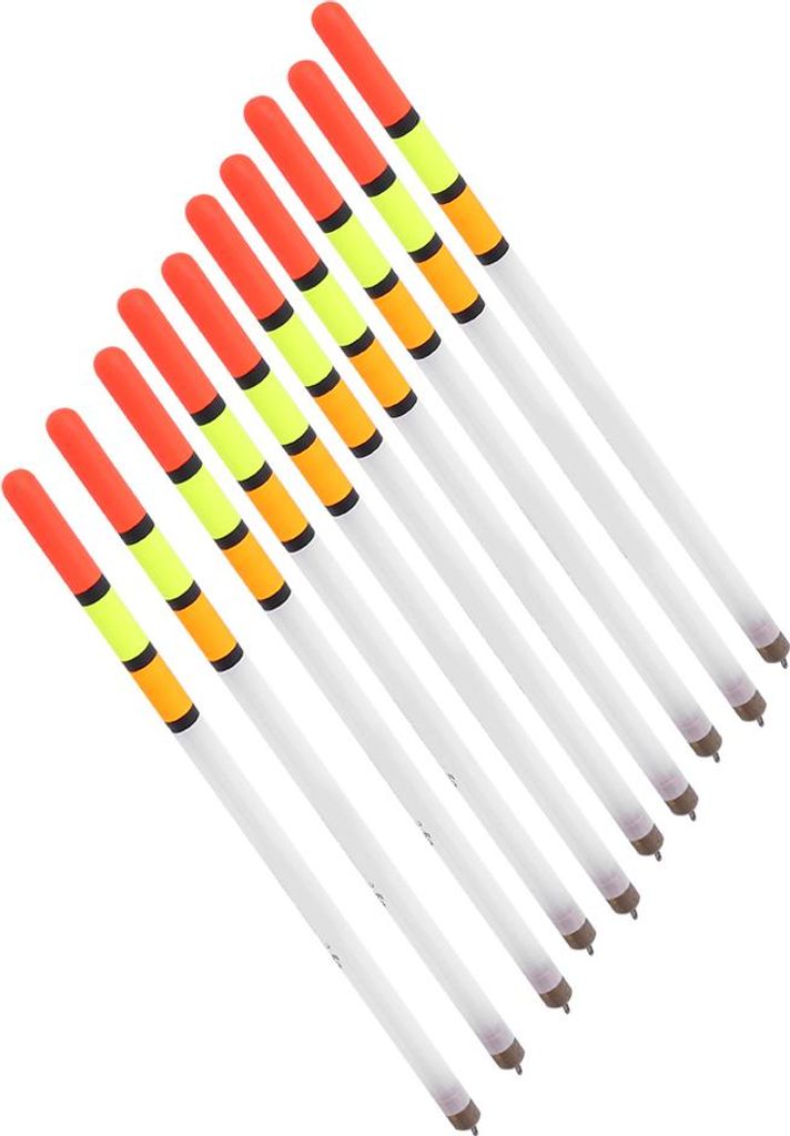 10 Stück langlebig Kunststoff Angeln Schwimmer Bobber Stick Tube Mehrzweck Fischfutter Köder Zubehör Kit (2,5 weiß)
