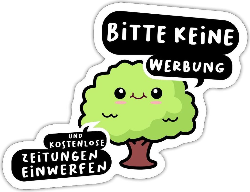 Spreadshirt Briefkasten Aufkleber Bitte Keine Werbung Zeitung Sticker Aufkleber, 10 x 10 cm, Mattweiß