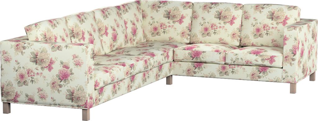 Dekoria Bezug für Karlanda Sofa Ecke links, beige- rosa, 36cm x 30cm x 50cm