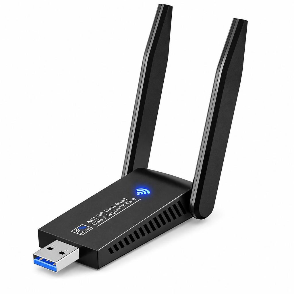 WLAN Stick Bluetooth 5.0 + WiFi Adapter PC 2-in-1, 1300Mbps Produktbild  KI-generiertes Bild