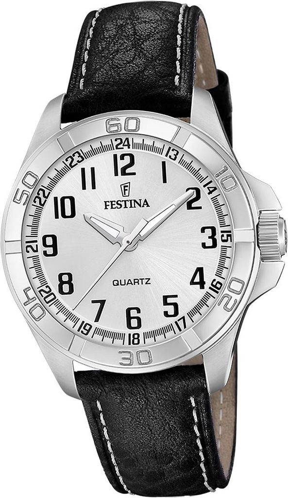 Festina Herrenuhr Klassik Armbanduhr Leder schwarz D2UF20444/3
