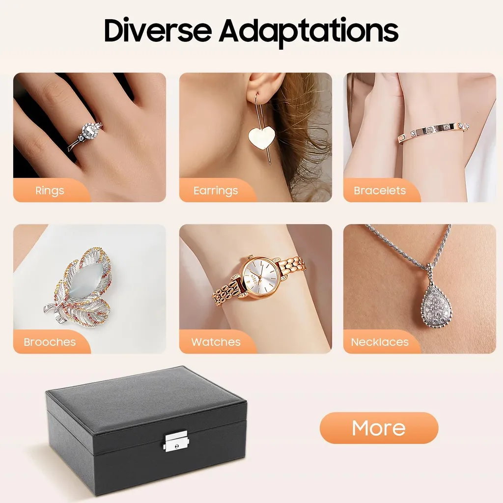 Portagioie Doppio Livello Salvaspazio - Chiusura Chiave e Velluto - 5