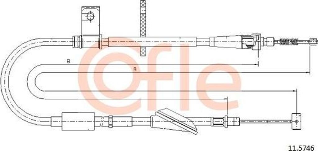 COFLE 11.5746 Seilzug, Handbremse OE 4706689 kompatibel mit Agila A