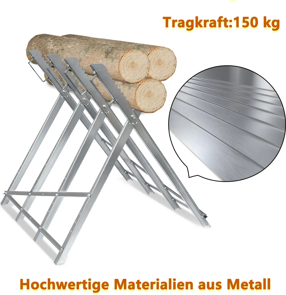 XINZI Chevalet de sciage pliable en métal robuste charge max 150kg - 3