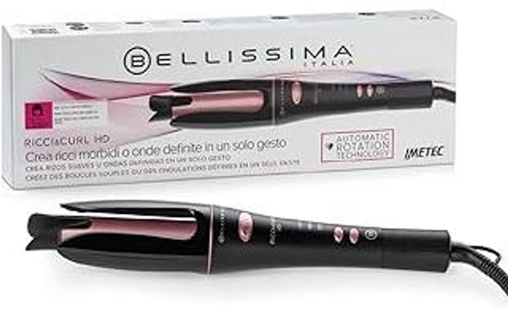 Bellissima Ricci&Curl HD – Lockenstab für Locken und Wellen im Handumdrehen, automatische Zwei-Wege-Rotation & Ion Keramik, Glänzendes Haar ohn...