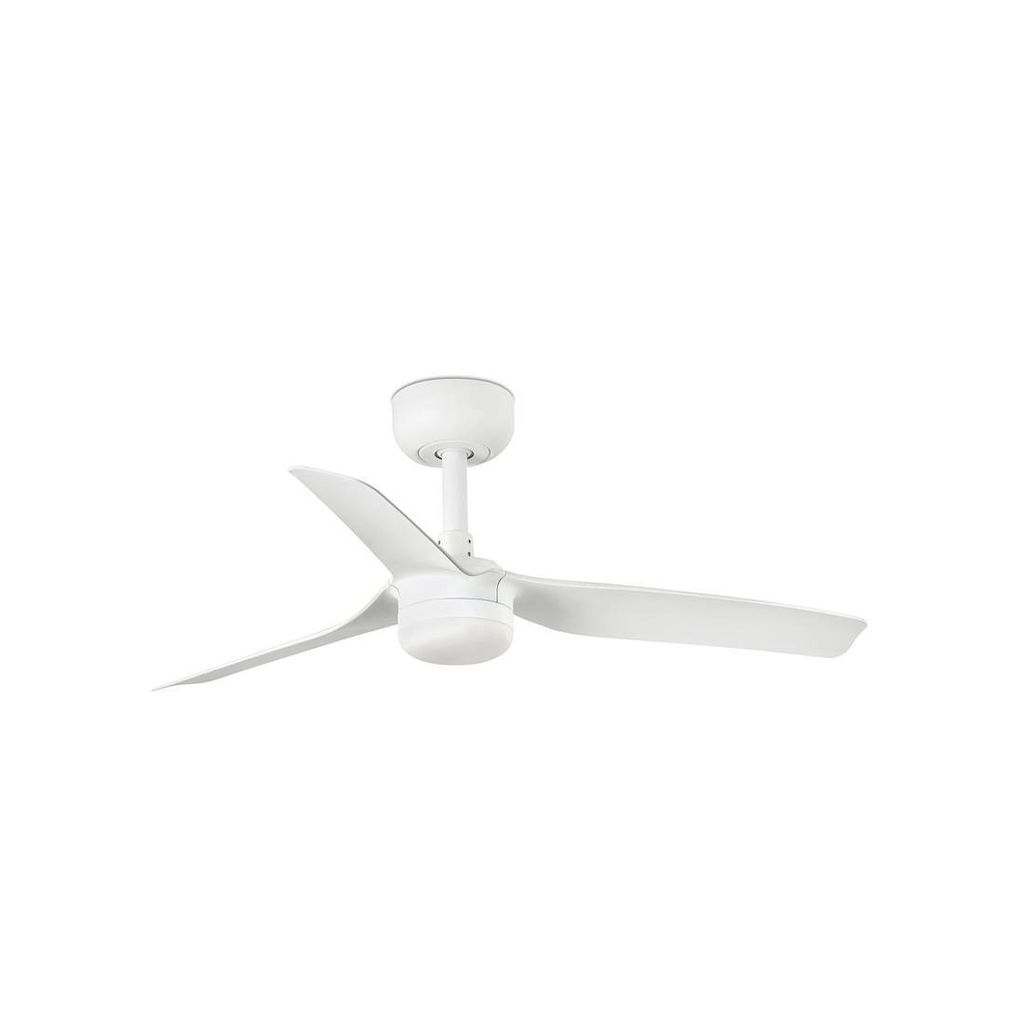 Energiespar Deckenventilator mit LED Beleuchtung und Fernbedienung Mini Punt 90 cm Weiß / Weiß