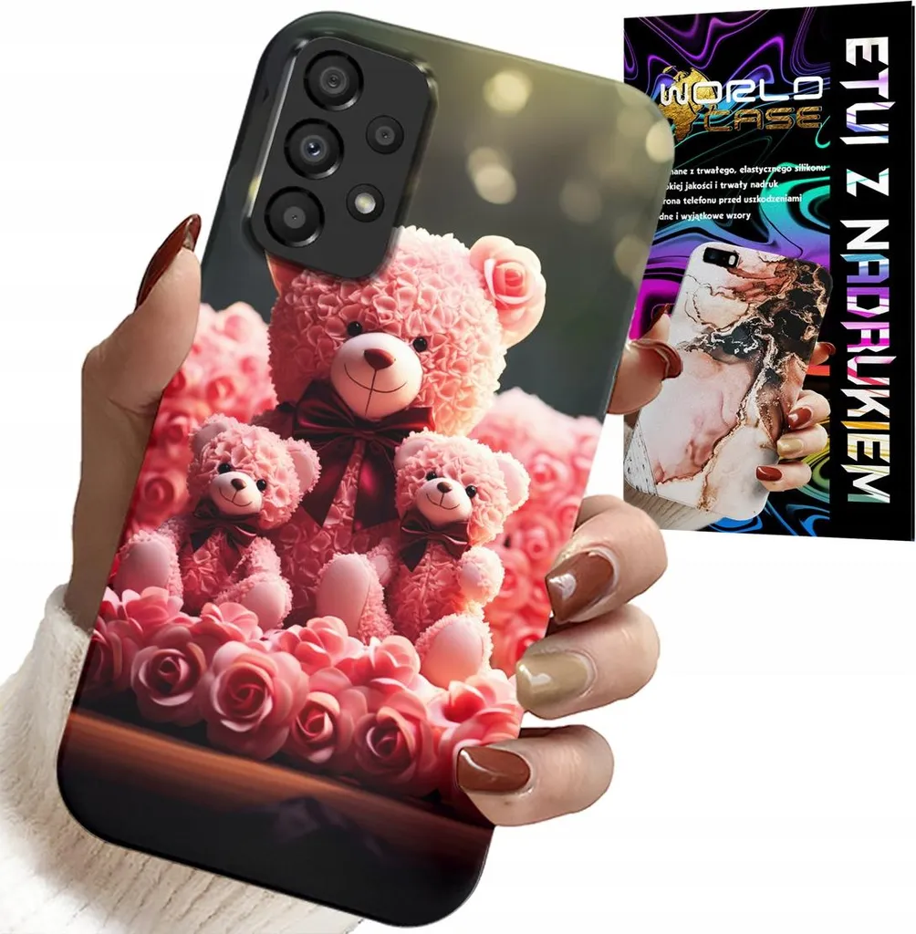 Custodia Per Samsung A52 / A52S - Orsacchiotto Rosa Regalo Di Famiglia + Lamina