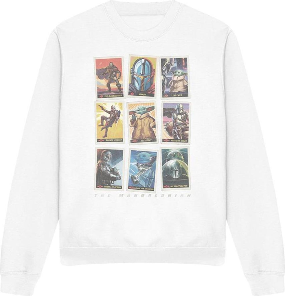 Star Wars: The Mandalorian - "Trading Card Grid" Sweatshirt für Herren/Damen Uni TV30149 (XXL) (Weiß)