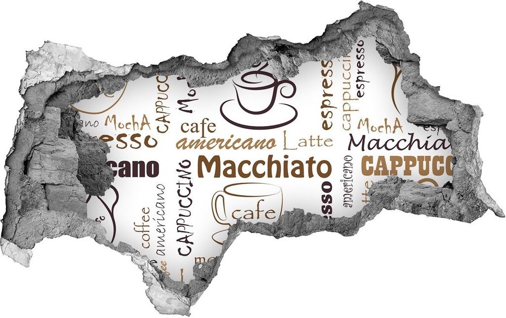 Selbstklebender Loch-3D-Aufkleber 95x73 cm Kaffeezeit