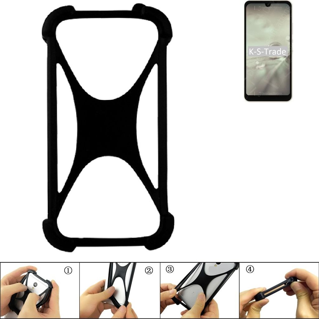 K-S-Trade Handy-Hülle Schutz-Hülle kompatibel mit Sharp Aquos Wish2 Silikon Bumper TPU Softcase Smartphone Stoßschutz, schwarz