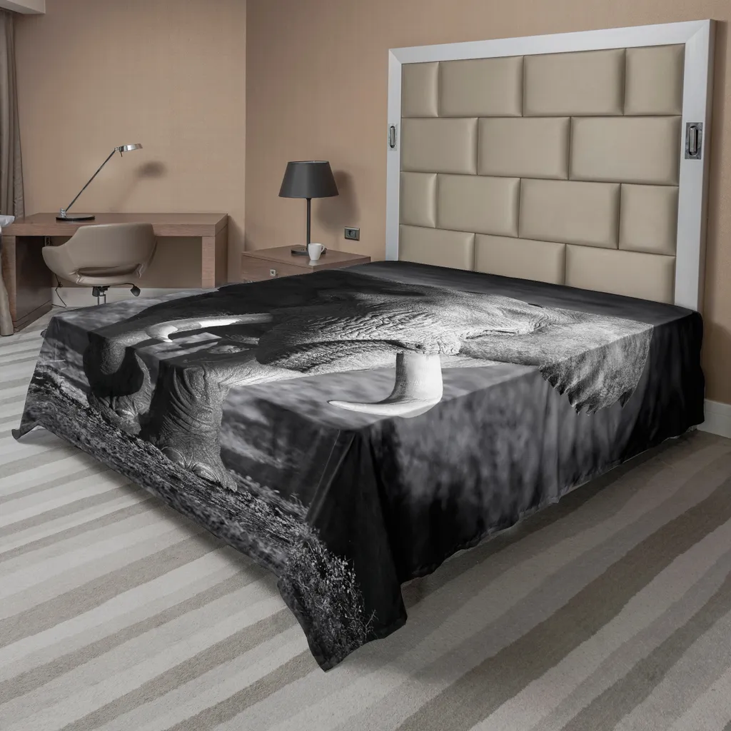 Drap de lit éléphant 275x260 cm gris : literie douce et sans plis