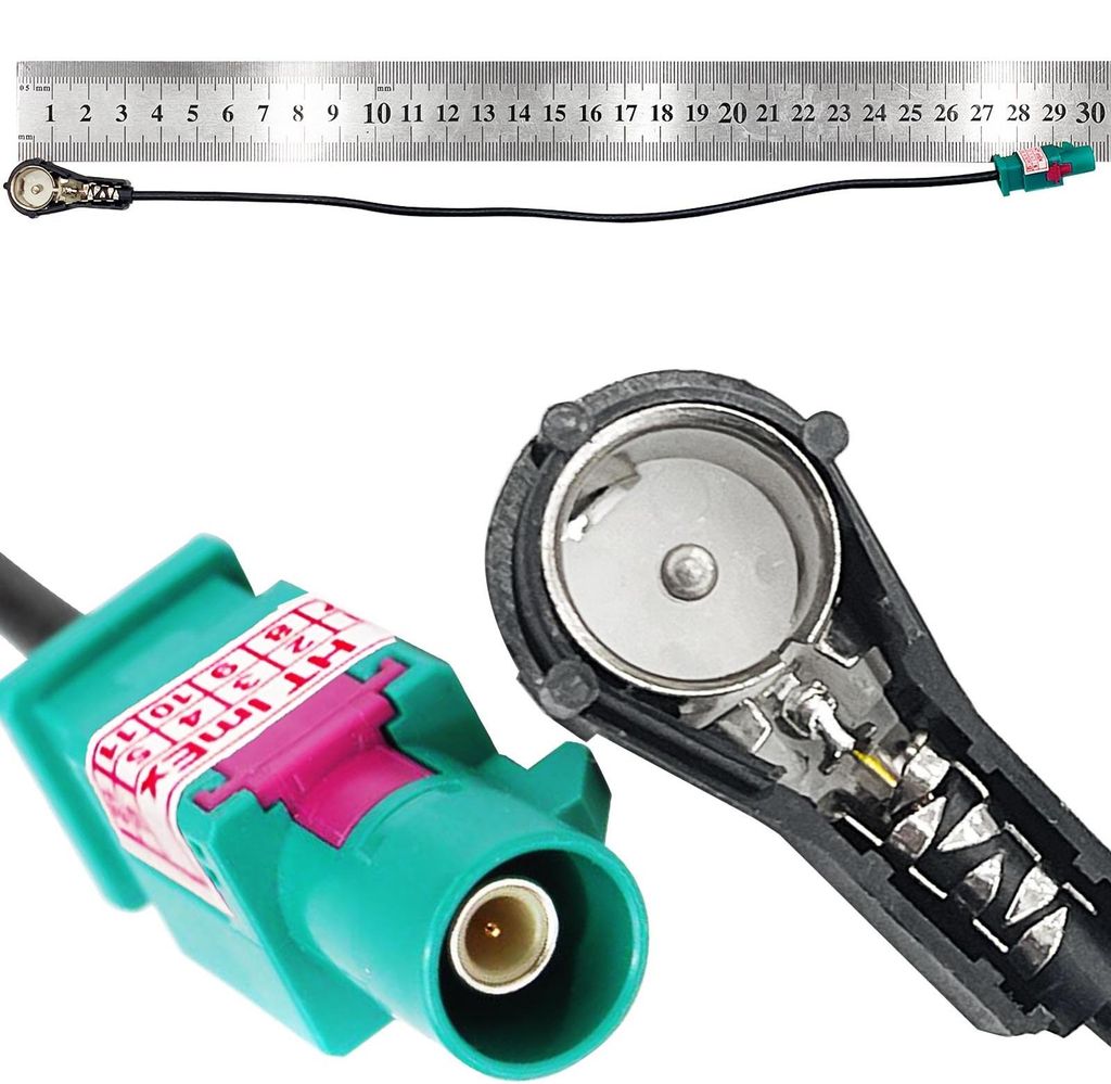 30cm Fakra zu ISO Antennenadapter Kabel kompatibel mit VW Audi Mercedes Radio Anschluss