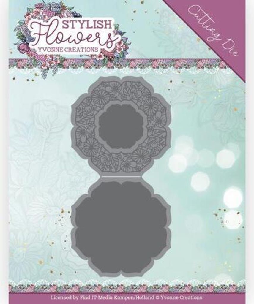 Stanzschablone - Yvonne Creations - Stylisch Flowers - Octagon Blumen Karte