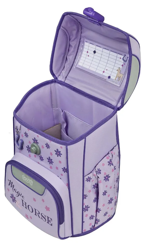 Sac d'école Scooli EasyStart Magic Horse lilas idéal pour le CP au CE2