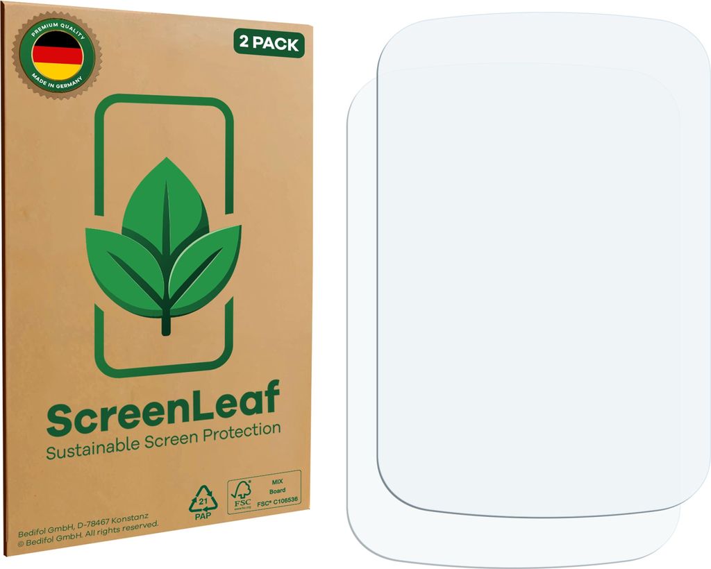2x ScreenLeaf Schutzfolie für yongness Bike Computer nachhaltiger Displayschutz Display Schutz Folie Klar Transparent