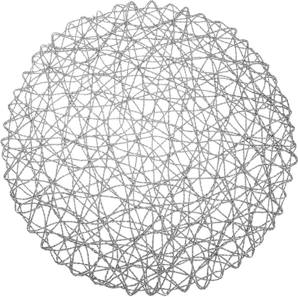 Tischset aus grauem Papier, rund, 35 cm