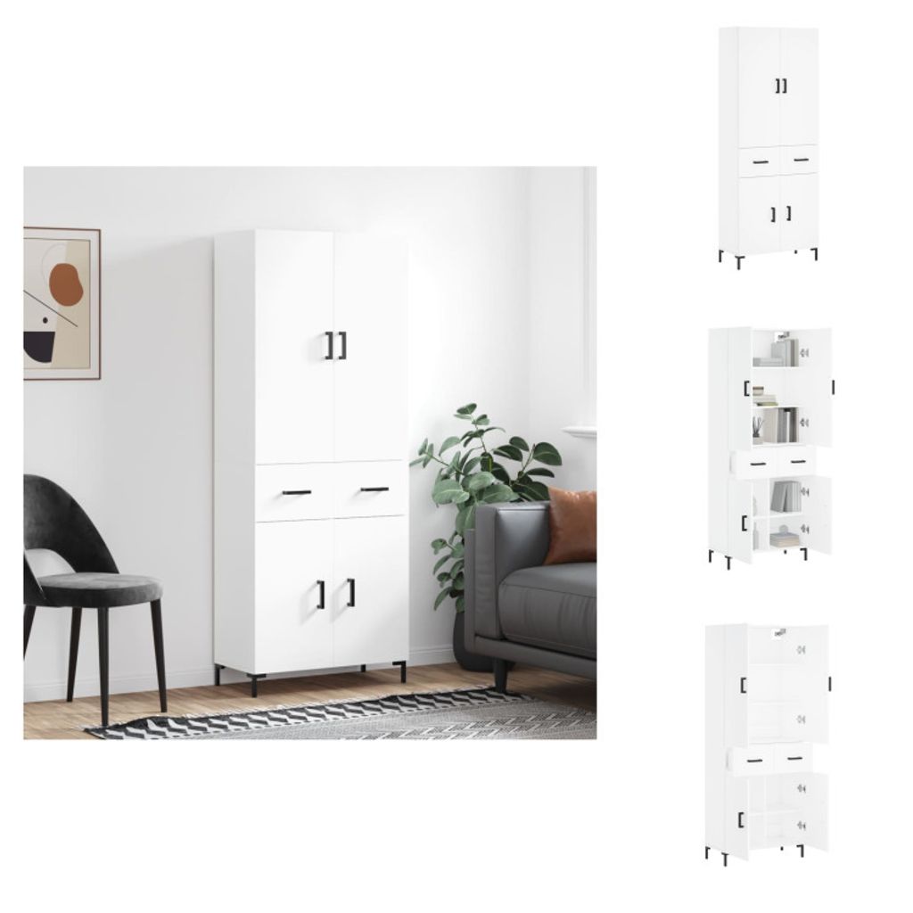 vidaXL Highboard Weiß 69,5x34x180 cm Holzwerkstoff - Sideboards